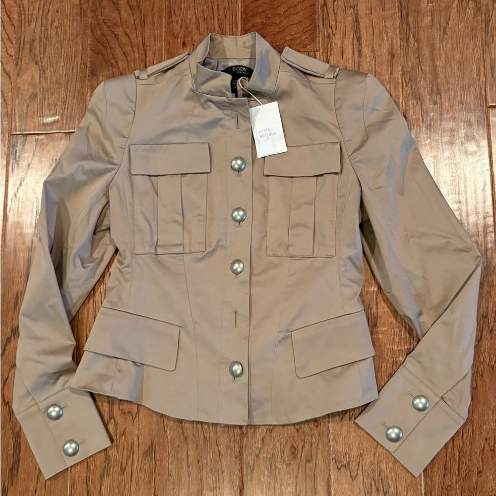 NWT Body By Victoria Khaki Tan Military Jacket Y2K Size 8